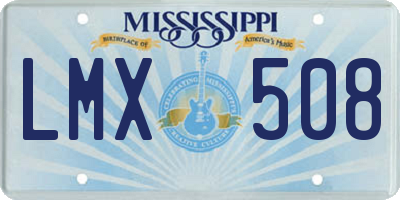 MS license plate LMX508