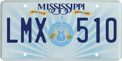 MS license plate LMX510