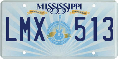 MS license plate LMX513