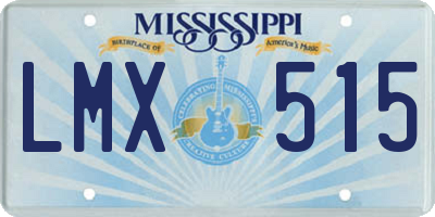 MS license plate LMX515
