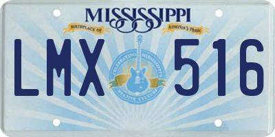 MS license plate LMX516