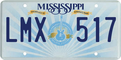 MS license plate LMX517