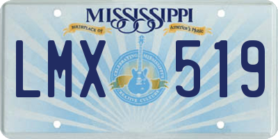 MS license plate LMX519