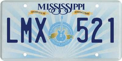 MS license plate LMX521