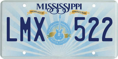 MS license plate LMX522
