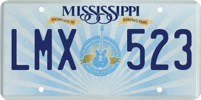 MS license plate LMX523