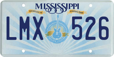MS license plate LMX526