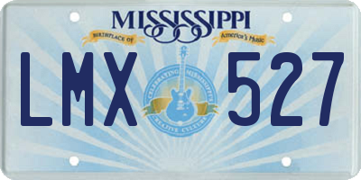 MS license plate LMX527