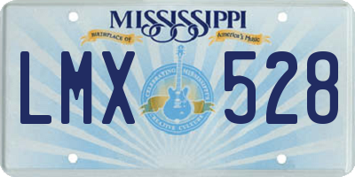 MS license plate LMX528