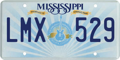 MS license plate LMX529