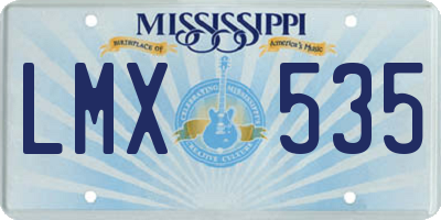 MS license plate LMX535