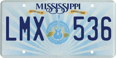 MS license plate LMX536