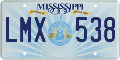 MS license plate LMX538