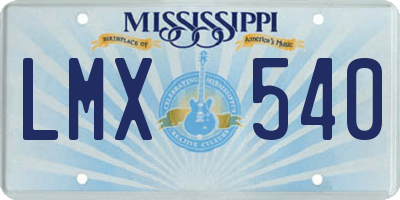 MS license plate LMX540