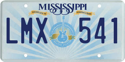 MS license plate LMX541