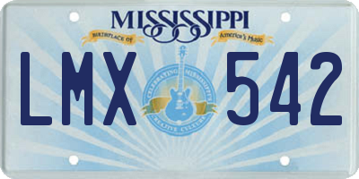 MS license plate LMX542