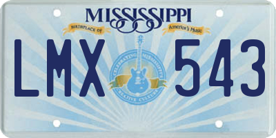 MS license plate LMX543