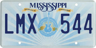 MS license plate LMX544
