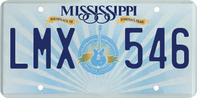 MS license plate LMX546