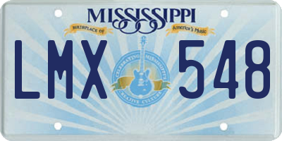 MS license plate LMX548