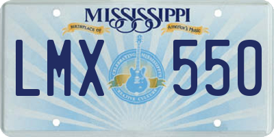 MS license plate LMX550