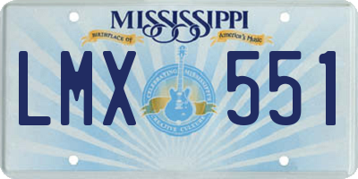 MS license plate LMX551