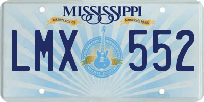MS license plate LMX552