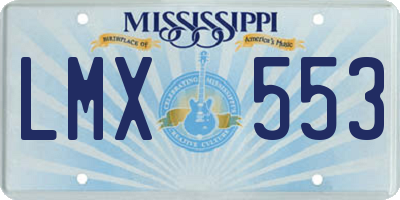 MS license plate LMX553