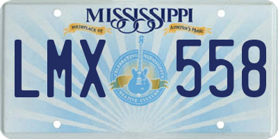 MS license plate LMX558