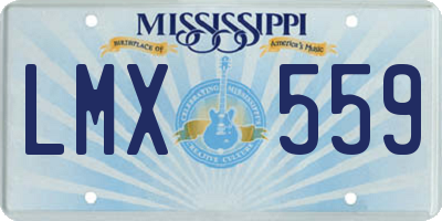 MS license plate LMX559