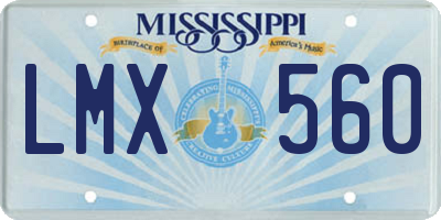 MS license plate LMX560