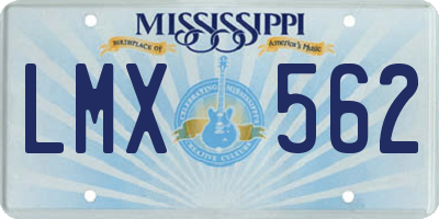 MS license plate LMX562