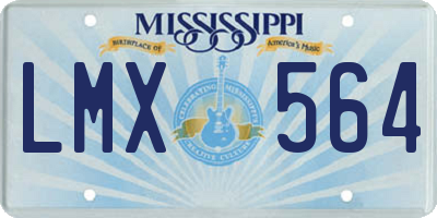 MS license plate LMX564