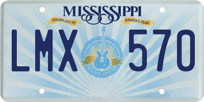MS license plate LMX570
