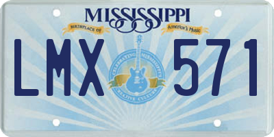 MS license plate LMX571