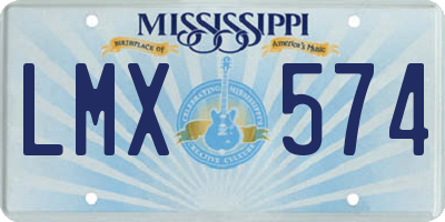 MS license plate LMX574