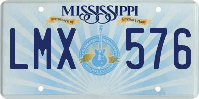 MS license plate LMX576