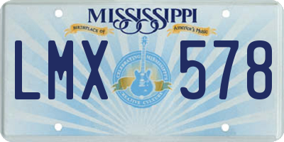 MS license plate LMX578