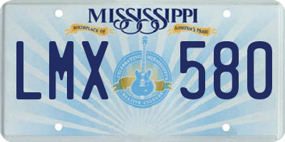 MS license plate LMX580