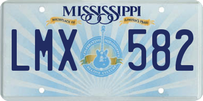 MS license plate LMX582