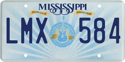 MS license plate LMX584