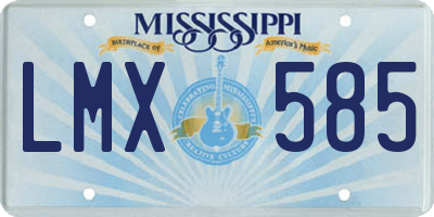 MS license plate LMX585