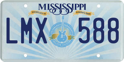 MS license plate LMX588