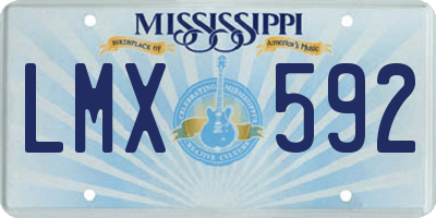 MS license plate LMX592