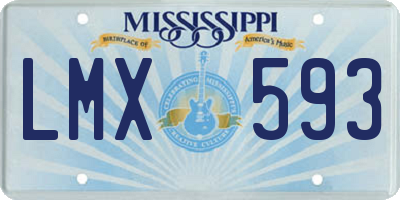 MS license plate LMX593