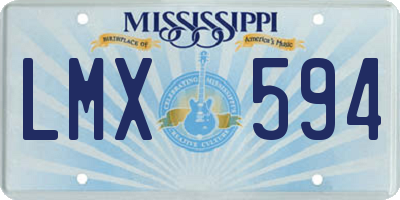 MS license plate LMX594