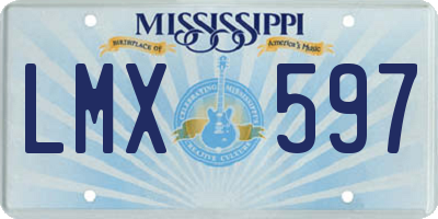 MS license plate LMX597