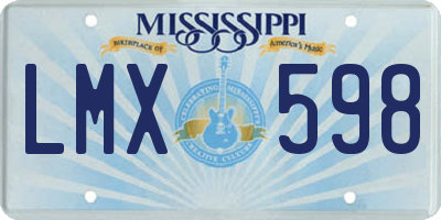 MS license plate LMX598