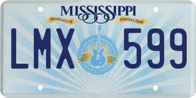 MS license plate LMX599