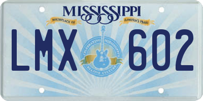 MS license plate LMX602